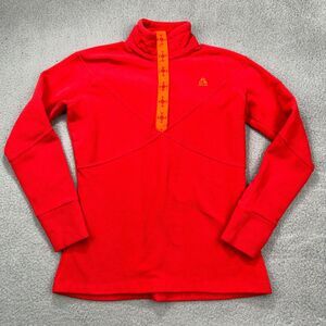 Nike ACG Sweatshirt Women Small Red Fleece 1/4 Zip Pullover‎ Long Sleeve Outdoor